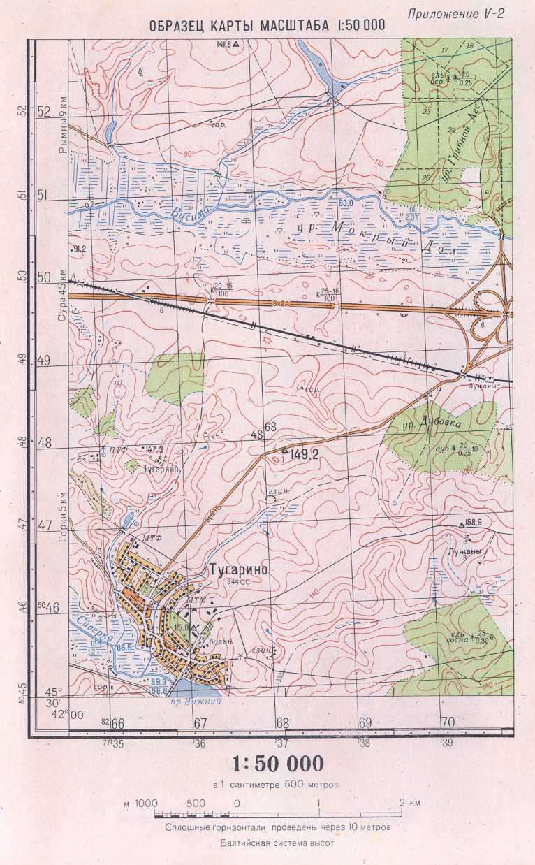 Карта масштабом 1 50000